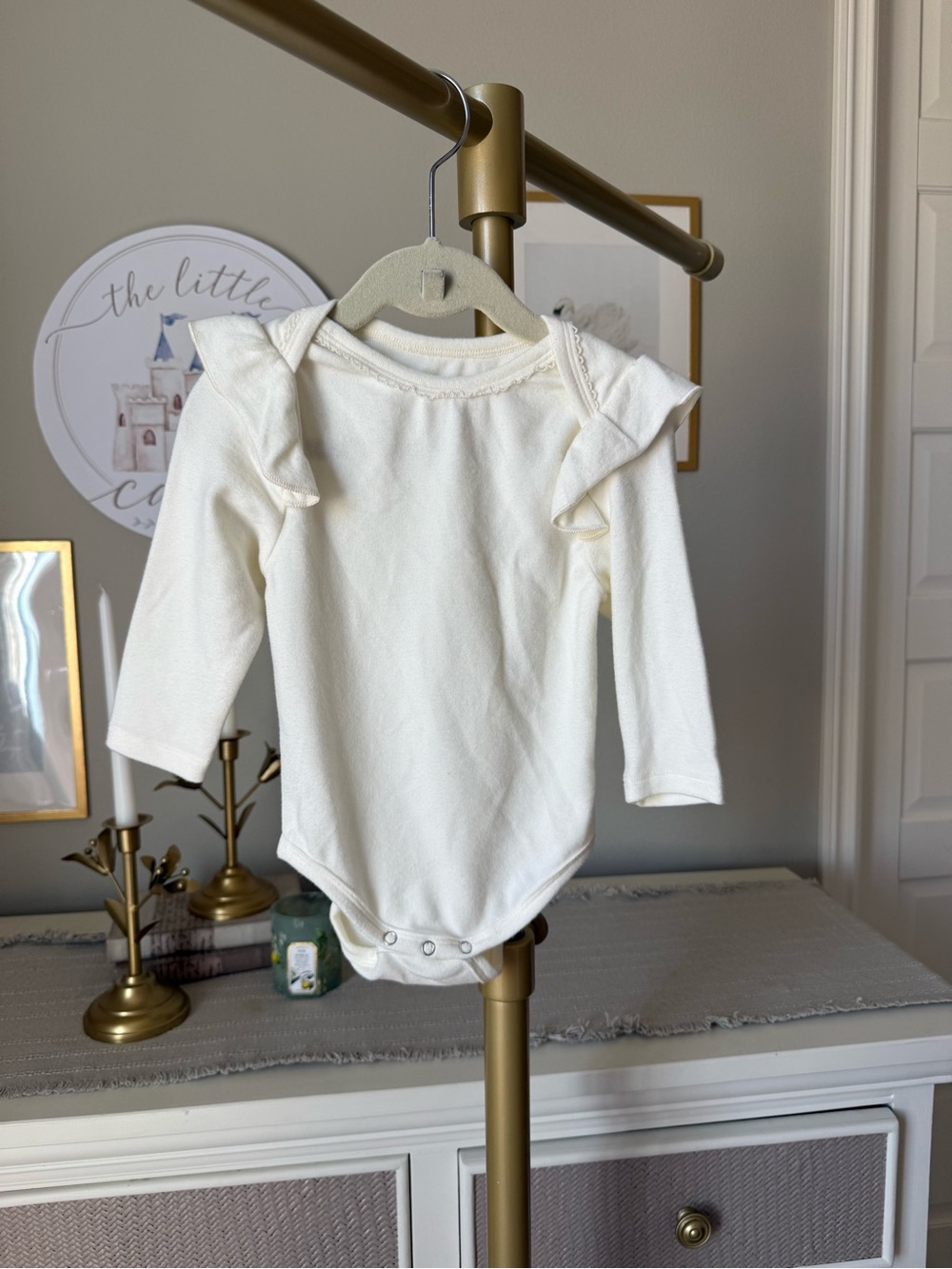 Cream ruffled bodysuit